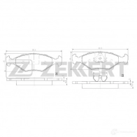 Тормозные колодки дисковые, комплект ZEKKERT I7RA0C C BS-2944 1439902372