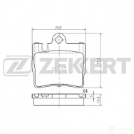 Тормозные колодки дисковые, комплект ZEKKERT 1437995829 54 DC7D BS-2911