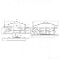 Тормозные колодки дисковые, комплект ZEKKERT 1439902349 BS-2870 ITRC 3EN