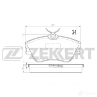 Тормозные колодки дисковые, комплект ZEKKERT 02J BE BS-2867 Volkswagen Transporter (T4) 4 Фургон 2.5 Syncro 110 л.с. 1992 – 2003