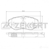 Тормозные колодки дисковые, комплект ZEKKERT 1 0B50 BS-2844 Mercedes Vito (W447) 3 Фургон 116 CDI 4x4 (447.601, 447.603, 447.605) 163 л.с. 2020 – наст. время