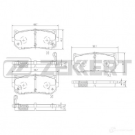 Тормозные колодки дисковые, комплект ZEKKERT KRLX7 2D 4316439 BS-2809