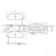 Тормозные колодки дисковые, комплект ZEKKERT N3Z 8O4A BS-2803 4316433
