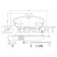 Тормозные колодки дисковые, комплект ZEKKERT 4316428 WQFSF Z BS-2791