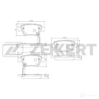 Тормозные колодки дисковые, комплект ZEKKERT FY NOX1D BS-2712 4316422