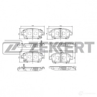 Тормозные колодки дисковые, комплект ZEKKERT 4316413 BS-2695 MHB3M CX