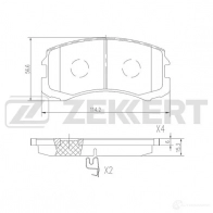 Тормозные колодки дисковые, комплект ZEKKERT K6 TJSN Mitsubishi Lancer 9 (CS) 2001 – 2007 BS-2538
