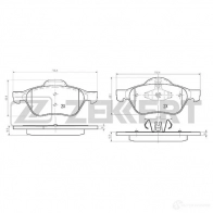 Тормозные колодки дисковые, комплект ZEKKERT 3U P7MIE BS-2514 4316404