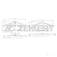 Тормозные колодки дисковые, комплект ZEKKERT Renault Laguna (KG) 2 Универсал 1.9 dCi (KG05) 92 л.с. 2004 – 2005 BS-2488 UI 16I