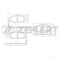 Тормозные колодки дисковые, комплект ZEKKERT KXJ IZ3A BS-2323 4316393