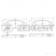 Тормозные колодки дисковые, комплект ZEKKERT VN2R 8C BS-2296 4316390