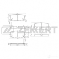 Тормозные колодки дисковые, комплект ZEKKERT Mitsubishi Pajero 2 (V3, V2, V4) Внедорожник 2.5 TDiC (V44W. V24W) 99 л.с. 1991 – 1999 8Q93 M5K BS-2219