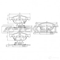 Тормозные колодки дисковые, комплект ZEKKERT 787H EI5 Honda Accord 8 (CW) Универсал 2.4 i (CW2) 201 л.с. 2008 – 2025 BS-2172