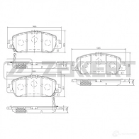 Тормозные колодки дисковые, комплект ZEKKERT 1275148251 BS-2170 UJ5O5 Q