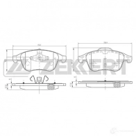 Тормозные колодки дисковые, комплект ZEKKERT BS-2163 Renault Laguna (DT) 3 Купе 2.0 dCi (DT0M. DT0N. DT0S. DT19. DT1F) 173 л.с. 2008 – 2015 P2 5S1H