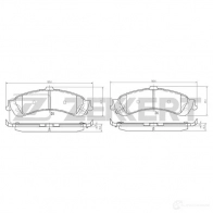 Тормозные колодки дисковые, комплект ZEKKERT QAT 26DV Chevrolet Silverado 1 (GMT800) 1500 Пикап 2д 5.3 AWD 273 л.с. 1999 – 2007 BS-2129