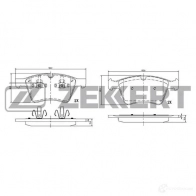 Тормозные колодки дисковые, комплект ZEKKERT S4 9S01 BS-2126 1275147731