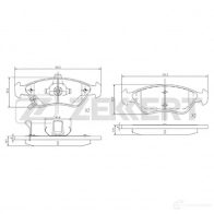 Тормозные колодки дисковые, комплект ZEKKERT 1275147535 BS-2109 I 7I9MC7