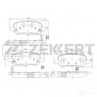 Тормозные колодки дисковые, комплект ZEKKERT HP0B ES3 1275147263 BS-2096