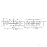 Тормозные колодки дисковые, комплект ZEKKERT BS-1970 1275146345 DG5A F