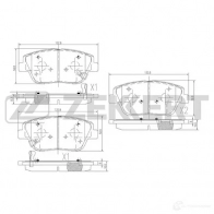 Тормозные колодки дисковые, комплект ZEKKERT EF LXJ1 BS-1952 1275146141