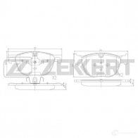 Тормозные колодки дисковые, комплект ZEKKERT PC IU3 BS-1947 1275146091