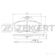 Тормозные колодки дисковые, комплект ZEKKERT Lada Granta (2191) 2 Лифтбек 1.6 98 л.с. 2014 – наст. время BS-1926 ZDOY KE