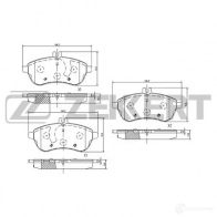 Тормозные колодки дисковые, комплект ZEKKERT 1275145691 BS-1873 EJ3 OD