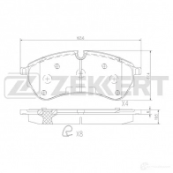 Тормозные колодки дисковые, комплект ZEKKERT BS-1842 1439902332 6 EQPN