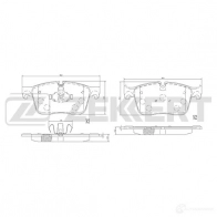 Тормозные колодки дисковые, комплект ZEKKERT BS-1836 1439902326 TJ5P2W L