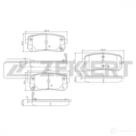 Тормозные колодки дисковые, комплект ZEKKERT Kia Sorento (UM) Prime 3 Кроссовер 3.5 D-CVVT 249 л.с. 2018 – наст. время BS-1811 EQP UOYX