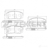 Тормозные колодки дисковые, комплект ZEKKERT BS-1791 4316345 HXSBTI A