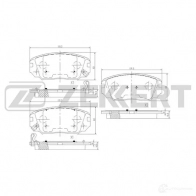 Тормозные колодки дисковые, комплект ZEKKERT 6AVF N 4316340 BS-1780