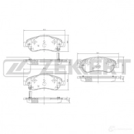 Тормозные колодки дисковые, комплект ZEKKERT Honda CR-V 3 (RE) Кроссовер 2.4 i VTEC 4WD (RE4) 160 л.с. 2006 – наст. время 7P1 WU BS-1753