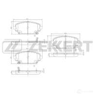 Тормозные колодки дисковые, комплект ZEKKERT CW XWDYR Nissan Primera (P12) 3 Хэтчбек 1.6 109 л.с. 2002 – 2006 BS-1735