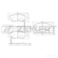 Тормозные колодки дисковые, комплект ZEKKERT 4316325 MR7 4E BS-1717