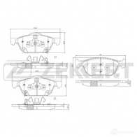 Тормозные колодки дисковые, комплект ZEKKERT BS-1685 MQZV 0I Honda Civic 9 (FK) Хэтчбек 1.8 i VTEC (FK2) 141 л.с. 2012 – наст. время