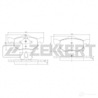 Тормозные колодки дисковые, комплект ZEKKERT 4316318 BS-1671 A5I2JL 0
