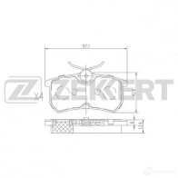 Тормозные колодки дисковые, комплект ZEKKERT 54Z QGW5 4316317 BS-1662