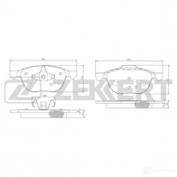 Тормозные колодки дисковые, комплект ZEKKERT 4316311 P TYRO BS-1599