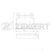 Тормозные колодки дисковые, комплект ZEKKERT TP 37R BS-1581 1439902306