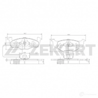 Тормозные колодки дисковые, комплект ZEKKERT BS-1571 1439902301 1J8 KXJ
