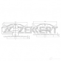 Тормозные колодки дисковые, комплект ZEKKERT 4316308 I WAMZ9X BS-1488
