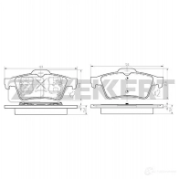 Тормозные колодки дисковые, комплект ZEKKERT BS-1474 4316306 3 Y4X3M
