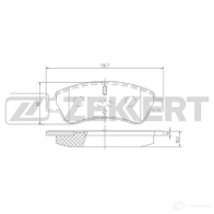 Тормозные колодки дисковые, комплект ZEKKERT Peugeot 208 1 (CA-CC) Хэтчбек 1.6 GTi 208 л.с. 2014 – наст. время BS-1433 XQ7 DLF