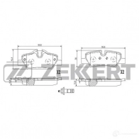 Тормозные колодки дисковые, комплект ZEKKERT C 7XF9CI 1437995855 BS-1397