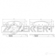 Тормозные колодки дисковые, комплект ZEKKERT QHFV DEW BS-1378 Renault Sandero (B8) 2 Хэтчбек 1.2 16V 75 л.с. 2015 – наст. время
