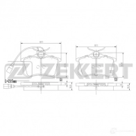 Тормозные колодки дисковые, комплект ZEKKERT 26 I6LK BS-1376 1437995808