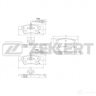 Тормозные колодки дисковые, комплект ZEKKERT JPA3 V BS-1374 1437995628