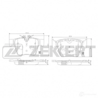 Тормозные колодки дисковые, комплект ZEKKERT 82IF T8K 1439902251 BS-1373